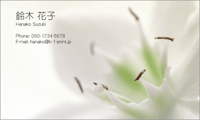 [g-0020]白が清楚な花名刺。凛として優しい好印象を得られる事間違いなしです！花名刺で爽やかに明るい印象を！な名刺:デザイン名刺.net
